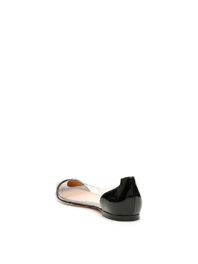 Shop Gianvito Rossi Plexi Flats In Black Trasp (black)