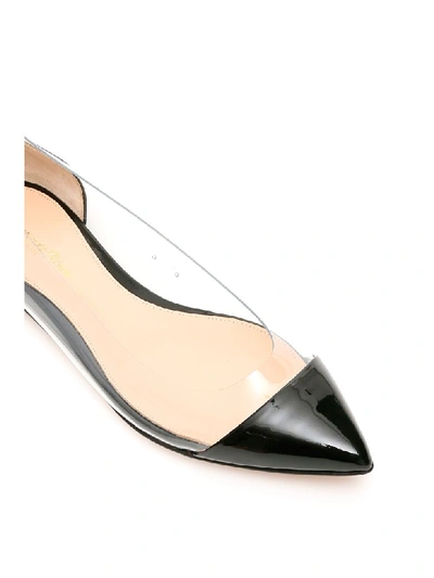 Shop Gianvito Rossi Plexi Flats In Black Trasp (black)