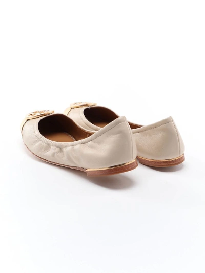 Shop Tory Burch Minnie Cap-toe Ballet In Dulce De Leche/gold