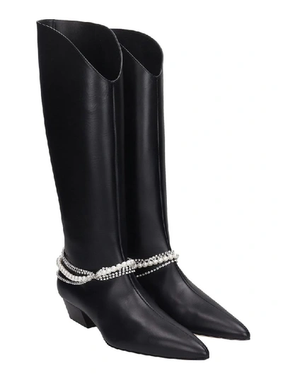 Shop Magda Butrym Mexico Low Heels Boots In Black Leather