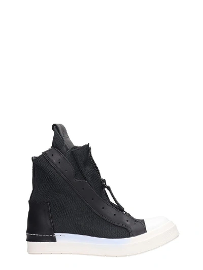 Shop Cinzia Araia Sneakers In Black Leather And Fabric