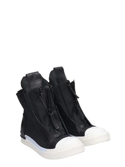 Shop Cinzia Araia Sneakers In Black Leather And Fabric