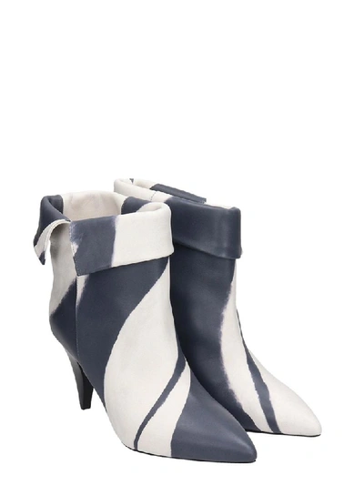 Shop Isabel Marant Ladele High Heels Ankle Boots In Grey Leather