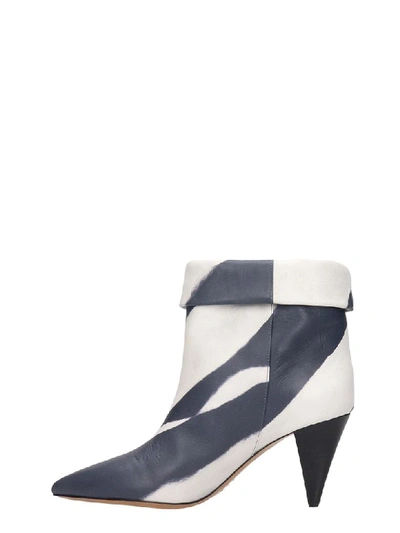 Shop Isabel Marant Ladele High Heels Ankle Boots In Grey Leather