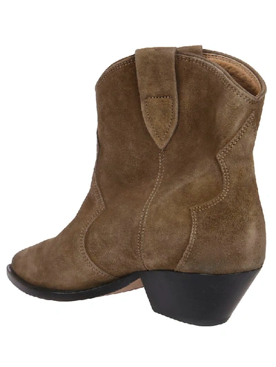 Shop Isabel Marant Washed Santiago Ankle Boots In Brown