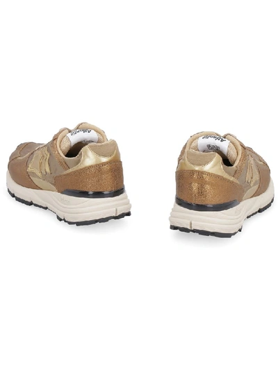 Shop Atlantic Stars Mira Techno-fabric And Leather Sneakers In Gold