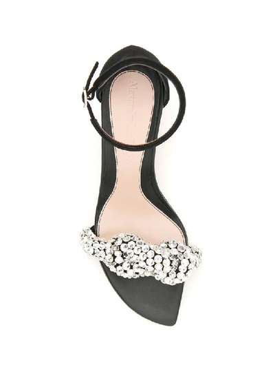 Shop Alexander Mcqueen Crystal Knot Sandals In Blk Crystal Blk (black)