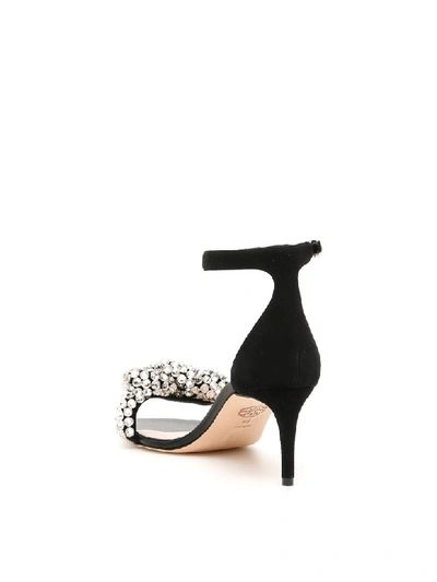 Shop Alexander Mcqueen Crystal Knot Sandals In Blk Crystal Blk (black)