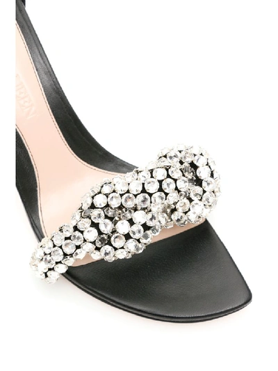 Shop Alexander Mcqueen Crystal Knot Sandals In Blk Crystal Blk (black)