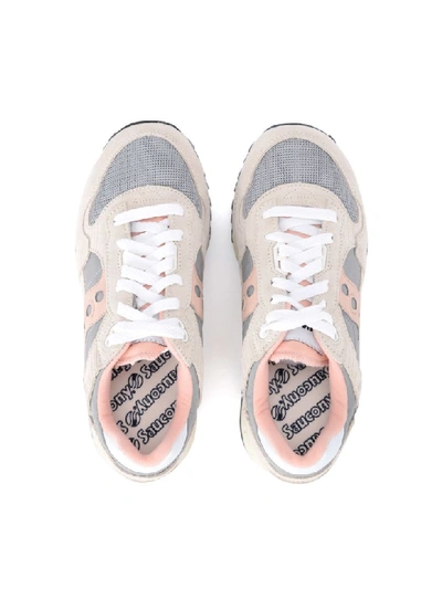 Shop Saucony Shadow 5000 Vintage Pink And Grey Suede And Fabric Sneaker In Rosa