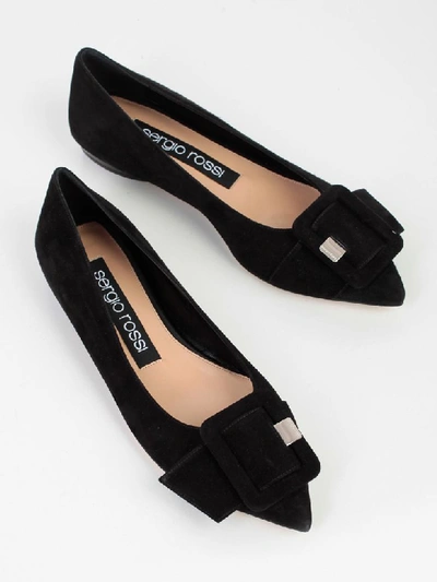 Shop Sergio Rossi Ballerinas W/buckle In Nero