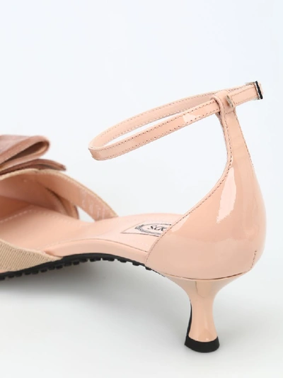 Shop Tod's Pink Sandals With Velvet Bow