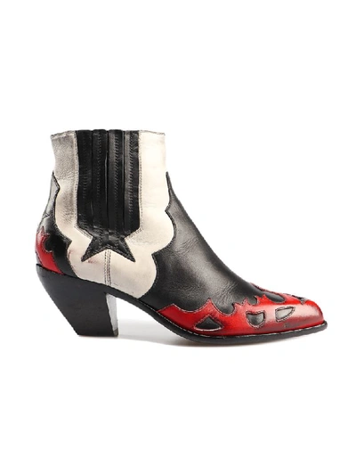 Shop Golden Goose Boots Sunset Flowers In White/red/black
