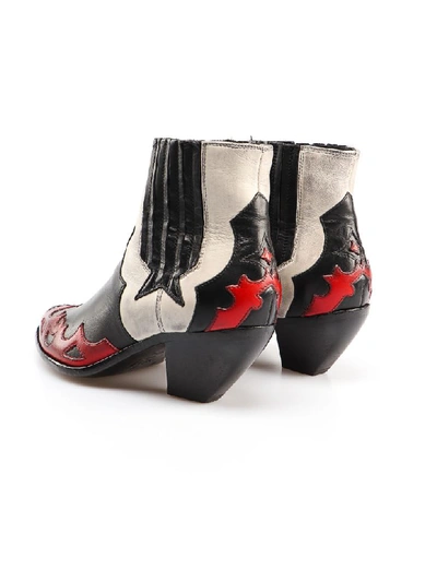 Shop Golden Goose Boots Sunset Flowers In White/red/black