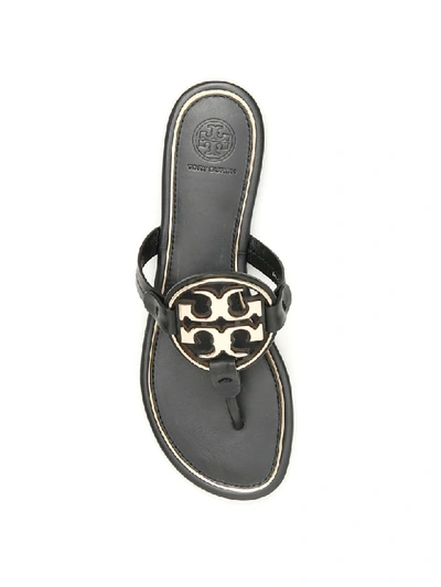 Shop Tory Burch Miller Sandals In Perfect Black Gold (black)