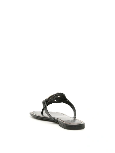 Shop Tory Burch Miller Sandals In Perfect Black Gold (black)