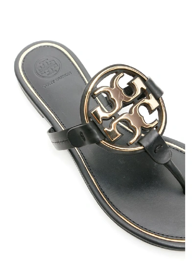 Shop Tory Burch Miller Sandals In Perfect Black Gold (black)