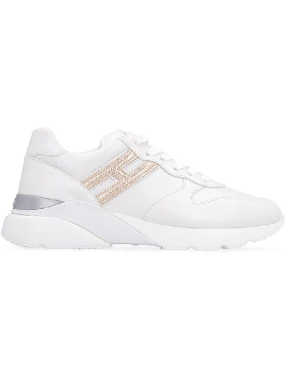 Shop Hogan Active One Leather Sneakers In White