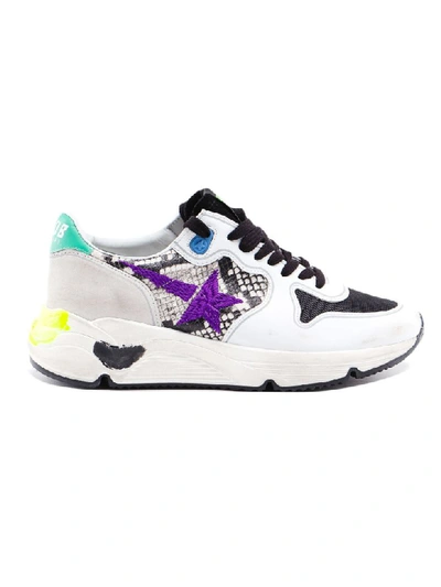 Shop Golden Goose Sneaker Running Sole In Natural Snake Violet