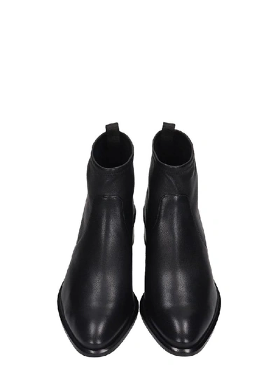 Shop Alexander Wang Kori Strech Low Heels Ankle Boots In Black Leather And Fabric