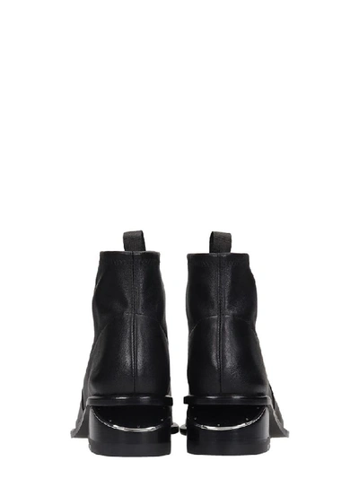 Shop Alexander Wang Kori Strech Low Heels Ankle Boots In Black Leather And Fabric