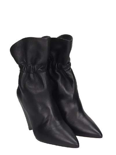 Shop Isabel Marant Lileas High Heels Ankle Boots In Black Leather