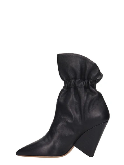 Shop Isabel Marant Lileas High Heels Ankle Boots In Black Leather