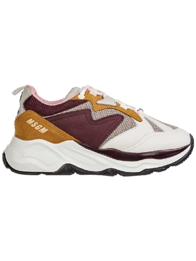 Msgm Colour Block Sneakers In Viola