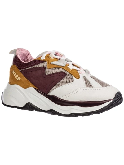 Msgm Colour Block Sneakers In Viola