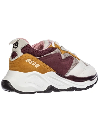Msgm Colour Block Sneakers In Viola