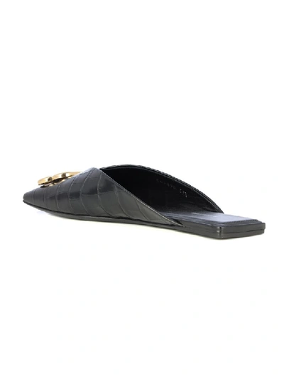 Shop Balenciaga Dbl. Sqr. Bb Mule F005 In Black Gold