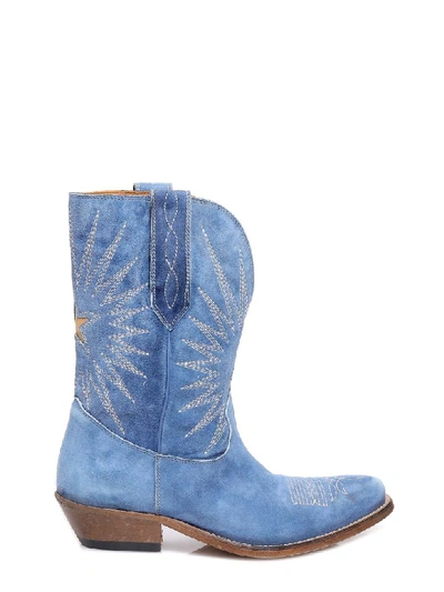 Shop Golden Goose Wish Star Boots In Blue