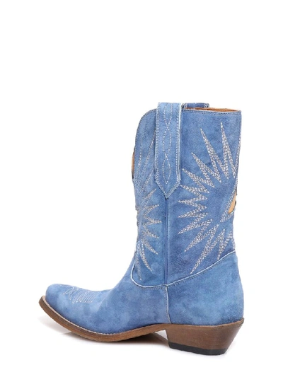 Shop Golden Goose Wish Star Boots In Blue