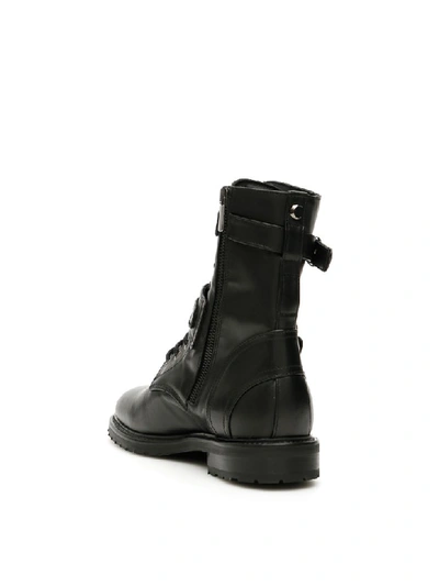 Shop Dawni Double Buckle Boots In Nero (black)