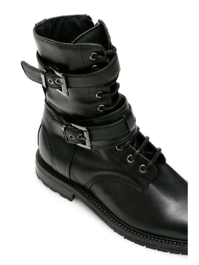 Shop Dawni Double Buckle Boots In Nero (black)