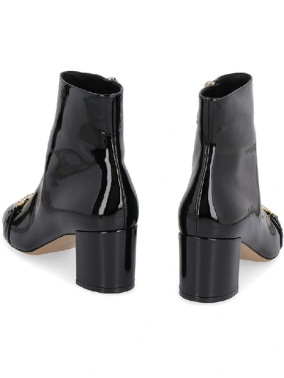Shop Ferragamo Primula Leather Ankle Boots In Black