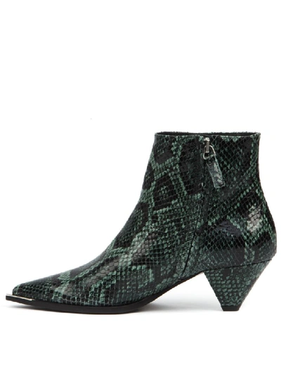 Shop Aldo Castagna Green Python Leather Ankle Boots