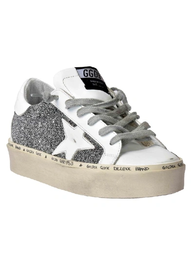Shop Golden Goose Hi Star Sneakers In Crystal Glitter White Star