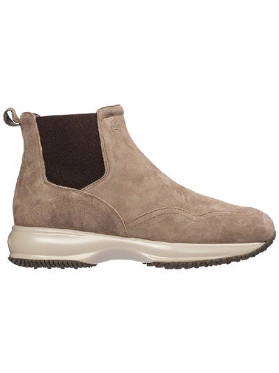 Shop Hogan Interactive Ankle Boots In Beige