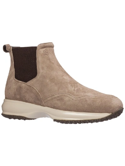Shop Hogan Interactive Ankle Boots In Beige