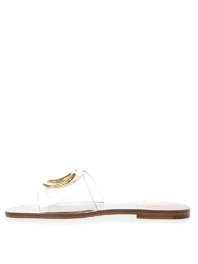 Shop Valentino Camel Vlogo 5 Mm Slide Sandal