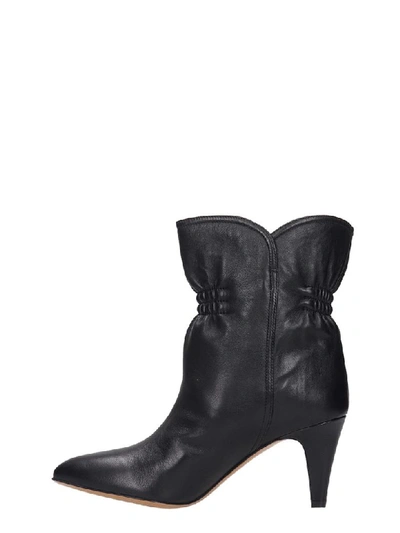Shop Isabel Marant Dedie High Heels Ankle Boots In Black Leather