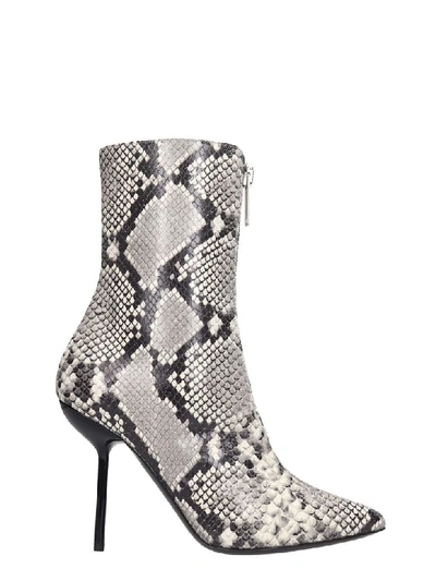 Ben Taverniti Unravel Project Unravel Project Grey 100 Snake Print Ankle Boots In Animalier