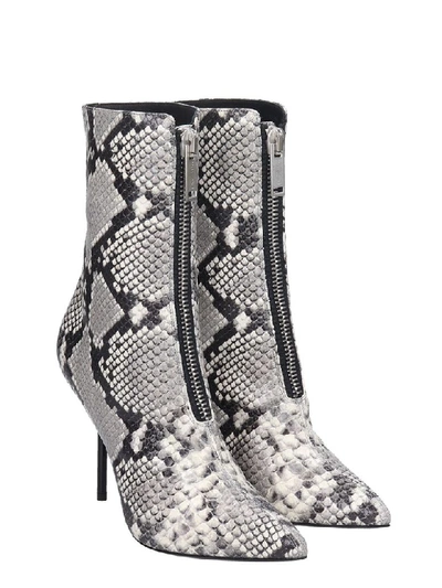Ben Taverniti Unravel Project Unravel Project Grey 100 Snake Print Ankle Boots In Animalier