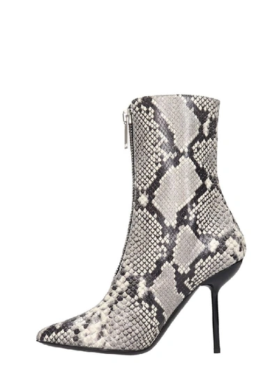 Ben Taverniti Unravel Project Unravel Project Grey 100 Snake Print Ankle Boots In Animalier
