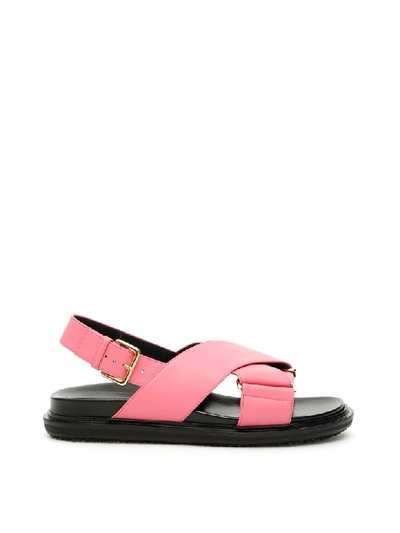 Shop Marni Fussbett Sandals In Lipstick (pink)
