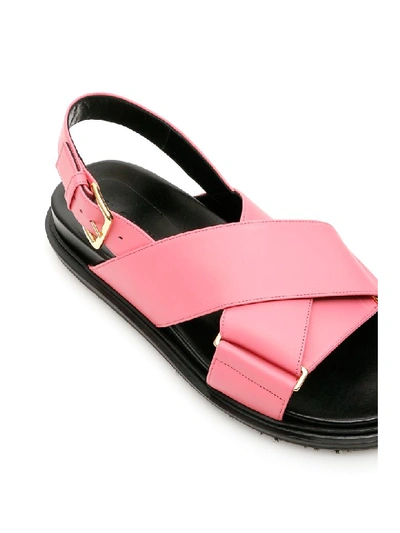 Shop Marni Fussbett Sandals In Lipstick (pink)