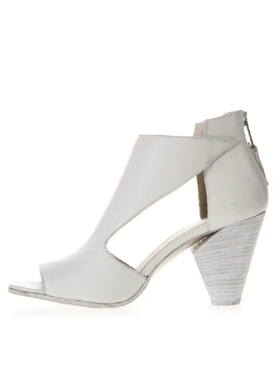 Shop Strategia White Leather Ankle Boots