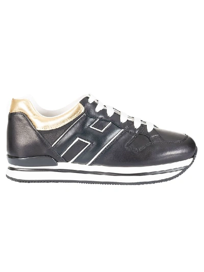 Shop Hogan H222 Sneakers In Black/gold