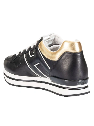 Shop Hogan H222 Sneakers In Black/gold